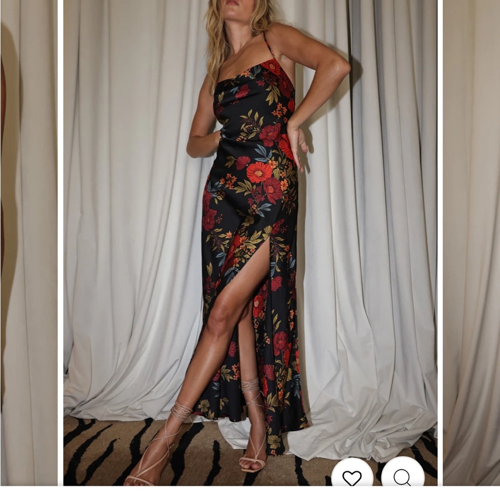 12th Tribe Black Floral Maxi Dress